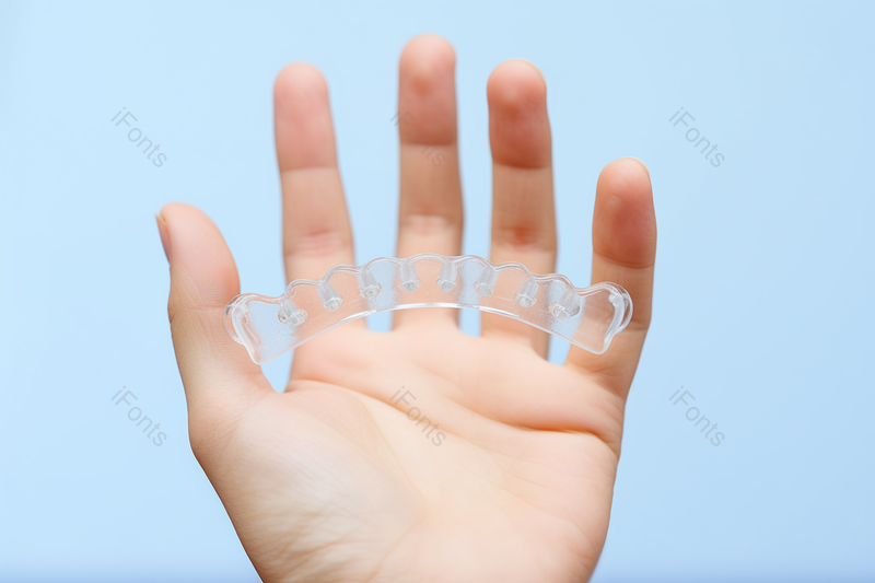 女性手拿牙套展示特写牙齿整形,高清,摄影图,摄影图片,图片大全,摄影图免费下载